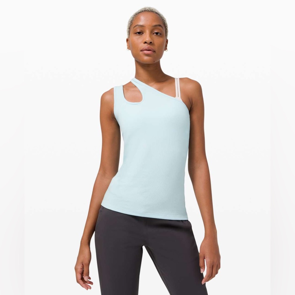 blue one shoulder lululemon top